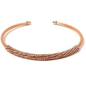 Amrita Singh Darci Collar. Rose-tone brass and Austrian Crystal. NWT.